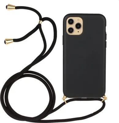 Produktbild von iPhone 13 Hülle - Coverup TPU Back Cover mit Handykette - Biologisch Abbaubar - Schwarz