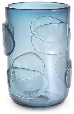 Produktbild von Casa Padrino Luxus Deko Glas Vase Blau Ø 23 x H. 34 cm - Elegante mundgeblasene Blumenvase - Luxus Kollektion