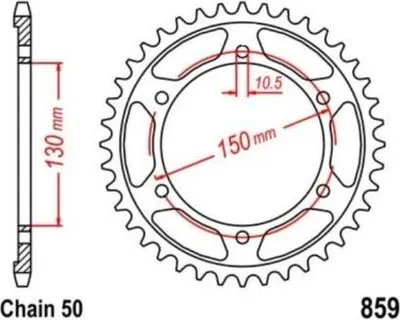 Produktbild von Kettenrad 38 Z Teilung 530 für YAMAHA YZF 750 93-97   Rear sprock