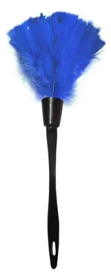 Obrázok produktu pre Prachovka s pierkami z husíach, s modrým rukoväťou, 35 cm