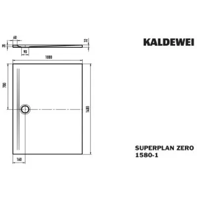 Immagine prodotto di Kaldewei 358000012001 DW SUPERPLAN ZERO Mod.1580-1, 1000 x