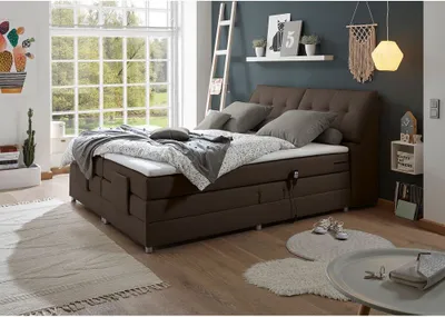 Produktbild von Boxspringbett Hotelbett Doppelbett, mokka, 180 x 200 cm, elektr. verstellbar CONCORD3M-09 mit VISCO-Topper, 7-Zonen-TFK-Matratze, H2