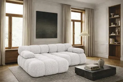 Produktbild von Kaiser Möbel Ecksofa L-form Mini modular, Bouclé-Stoff Abriamo, Ecru, Links, Selia