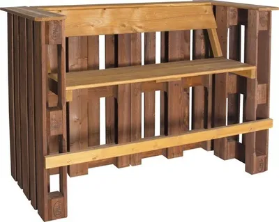Produktbild von Palettenbarbank Fichte 3-Sitzer braun