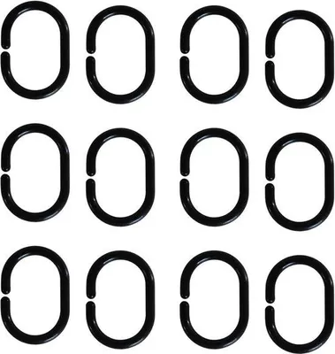 Imagen del producto de Anillos de plástico para cortinas de ducha, color , forma de "C"