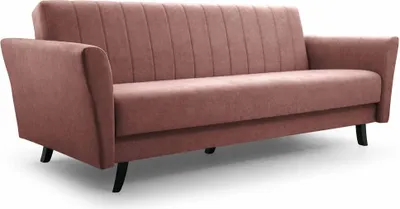 Produktbild von Sofa mit Schlaffunktion und Bettkasten, Kippsofa Klappsofa Schlafsofa Clic-Clack Couch für Wohnzimmer Federkern Sofagarnitur Polstersofa 231x90x93 cm - ANGELLI (Rosa - Kronos 19)