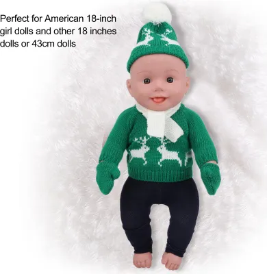 Produktbild von Baby Mädchen Puppenkleidung Weihnachten Pullover Hosen Hüte Zubehör für 18 Zoll DollQ18-785