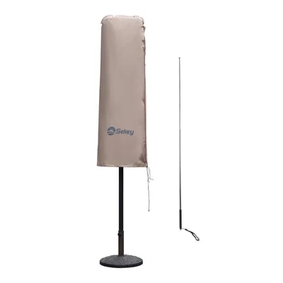 Immagine prodotto di Copertura impermeabile per ombrellone Sekey in poliestere per ombrellone doppio, color taupe