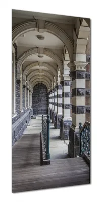 Produktbild von Wallario selbstklebende Duschrückwand 70 x 180 cm mit Motiv Säulengang in einem Bahnhof in Neuseeland - Wandverkleidung mit Hochglanzlaminat in Glasoptik
