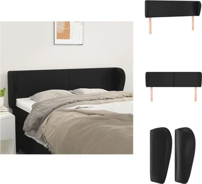 Produktbild von vidaXL Kopfteil mit Ohren Schwarz 147x23x78/88 cm Kunstleder -  Kopf- & Fußenden