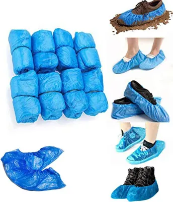 Produktbild von 100 Stück Einweg-Schuhüberzieher Einweg-Schuhüberzieher Überschuhe blau