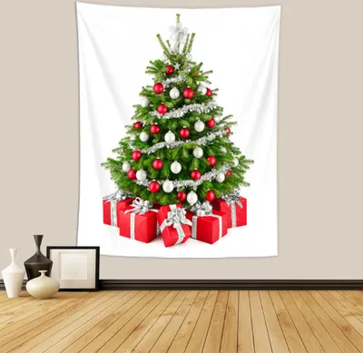 Produktbild von Weihnachtsbaum Wandteppich, Polyester Wandteppich Wandteppich Geschenke Für Weihnachten Dekor, Geburtstag Und Raum Dekor Etc (150x130cm,Farbe 2)