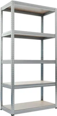 Produktbild von Schwerlastregal FUTUR verzinkt 180x90x45cm Stecksystem 5 Holzböden Tragkraft 1750 kg