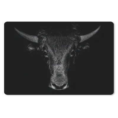 Produktbild von MuchoWow® Mauspad Mousepad Taurus - Tiere - Schwarz - Weiß 27x18 cm - Mousepads - Maus Mat - Pad - Mausunterlage - Büroartikel - Desk Matten