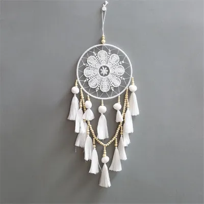 Produktbild von Wandbehang Traumfänger Weiß Groß Boho Deko, Wanddeko Wandteppich Gewebte, Haus Dekoration Chic Home Decor Geschenke, Balkondeko, Schlafzimmer Deko,