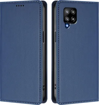 Image de Etui en cuir pour Samsung Galaxy A42 5G, étui magnétique en cuirPolyuréthaneavec support Bleu foncé