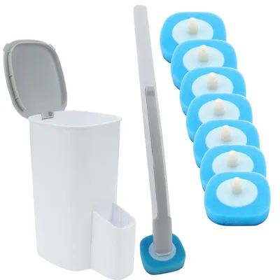 Productafbeelding van Wegwerp Toiletborstel met Houder en 8 Vervangbare Borstels
