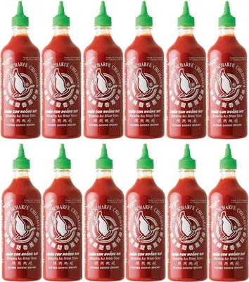 Produktbild von 12er-Pack FLYING GOOSE Sriracha (12x 730ml) | Scharfe Chilisauce | HOT Chilli Sauce