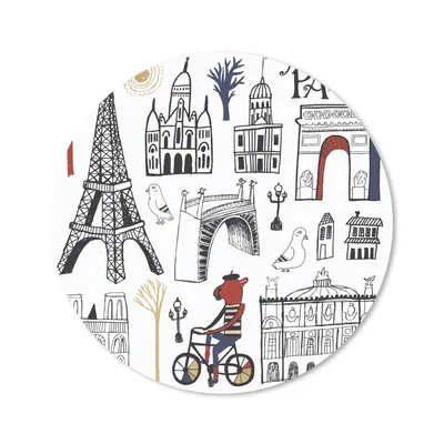 Produktbild von MuchoWow® Mauspad Mousepad Paris - Eiffelturm - Zeichnung 20x20 cm - Mousepads - Maus Mat - Pad - Mausunterlage - Schreibtischmatte