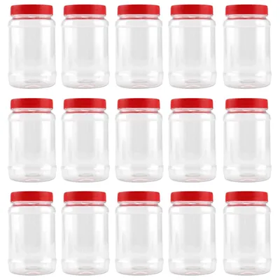 15 runde Kunststoff-Vorratsdosen 750 ml, luftdicht, transparent