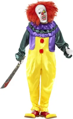 Produktbild von Horror-Clown Halloween-Kostüm gelb-rot