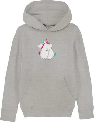 Produktbild von Mr. & Mrs. Panda Kinderpullover Einhorn Mitteilung 12-14 Jahre (152/164) - Heather Grey - Geschenk, Hoodie, Spruch, Lustig, Pullover, Unicorn, Kapuzenpulli, Sweater