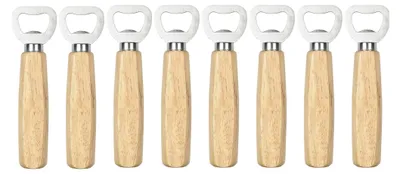 Produktbild von 8x Flaschenöffner Kapselheber Bieröffner Holzgriff Kronkorkenöffner Heber Öffner