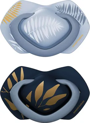 Immagine prodotto di Canpol Tettarella in silicone 6-18 mesi simmetrica GOLD blu 2 pz.