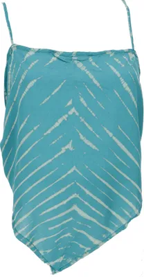 Produktbild von Rückenfreies Sommertop, Batiktop, Batik Wickeltop - Petrol, Damen, Blau, Viskose, Tops & T-Shirts