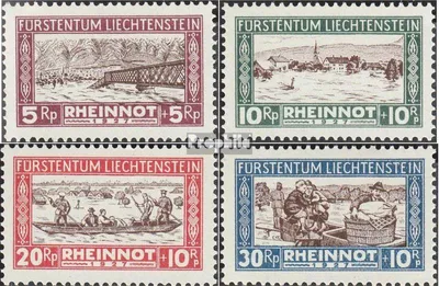 Produktbild von Briefmarken Liechtenstein 1928 Mi 78-81 (kompl.Ausg.) gestempelt Hochwassergeschädigte