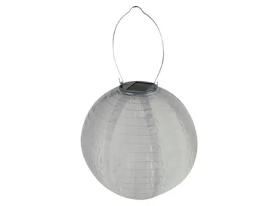 Produktbild von Perel Solar-Gartenlaterne, weiß, Ø 25 cm, für stimmungsvolle Abende