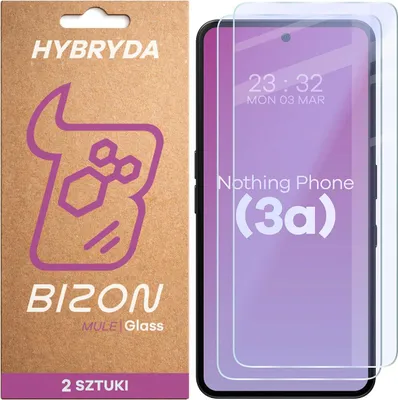 Produktbild von 2x Flexibles Hybridglas für Nothing Phone (3a), Bizon Glass Mule Duo