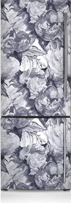 Produktbild von Dekoration Kühlschrank Aufkleber Magnete Küche Kühlschrankmagnete 60x205 cm - Graue Blumen