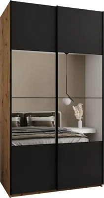Produktbild von MEBLE KRYSPOL LUX 4 Schrank - 245,5x130x64cm - Artisan, Schwarz, Schwarz