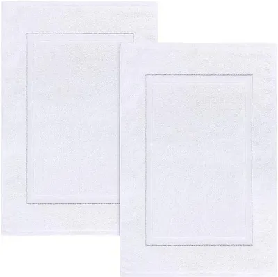 Productafbeelding van Ibenzoa® 2-delige set luxe badmatten – 100% katoen, saliegroen, 53 x 86 cm, machinewasbaar en geschikt voor de droger