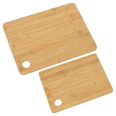 Schneidebretter, 2er-Set, Naturholz, 38x28x0,8 cm