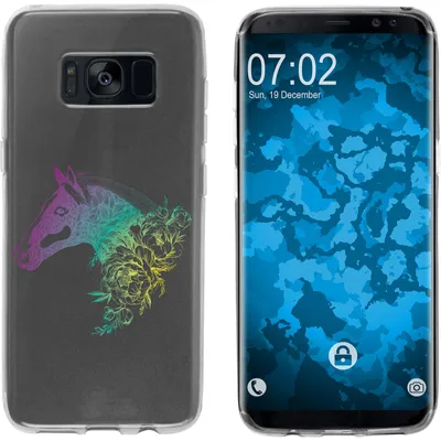 Produktbild von PhoneNatic Case kompatibel mit Samsung Galaxy S8 Silikon-Hülle Floral Pferd M5-4