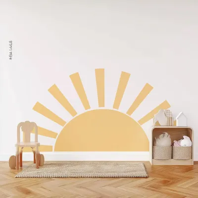 minimalistische Boho-Halbsonne – Decords Wandtattoo, Produktansicht 1