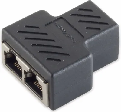 Obrázok produktu pre S/CONN 08-01040, 2 x RJ-45, Čierna, Priamy, ABS, Cat6a, 1 kusov