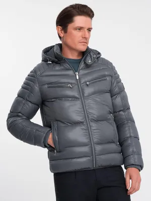 Obrázek produktu pro Ombre Clothing Pánská zimní bunda Binmary grafitová XXL