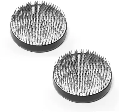 Productafbeelding van Bloemenkikker van roestvrij staal, rond, 7 cm, set van 2