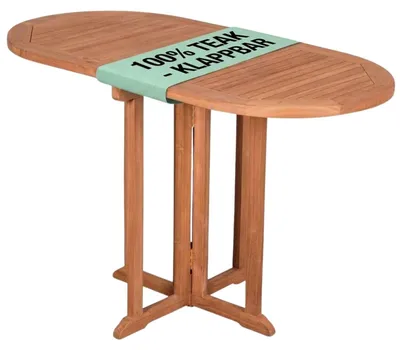 Produktbild von Balkontisch Gartentisch Klapptisch - 120 x 60 x 75 cm - Massivteak - Klappbar - Für kleine Balkone und Terrassen