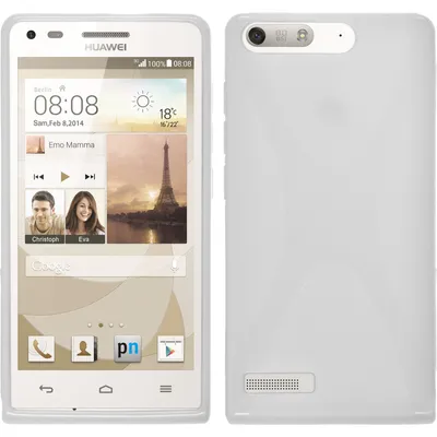 Produktbild von PhoneNatic Case kompatibel mit Huawei Ascend P7 Mini - weiß Silikon Hülle X-Style + 2 Schutzfolien