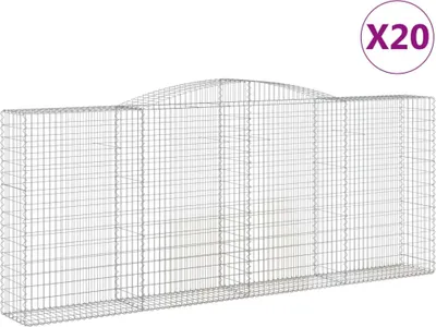 Zdjęcie produktu dla vidaXL Gabiony z wysokim łukiem 20 szt. 400x50x160/180cm Ocynkowane żelazo