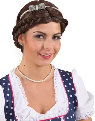 Produktbild von O21329 silberfarbend Damen Trachten Haarreif Perlen