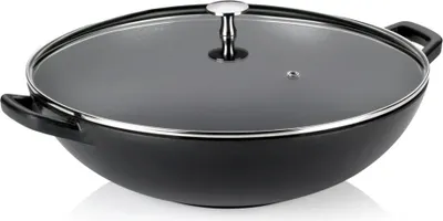 Obrázok produktu pre KELA Wok Calido liatina čierna 4 litre výška 17 cm Ø36 cm čierna