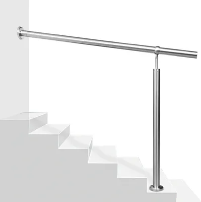 Produktbild von Clanmacy Edelstahl Handlauf Geländer Eingangsgeländer Aufmontage Wandhandlauf pflegeleicht Treppengeländer für Innen/Außen 120cm