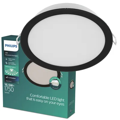 Productafbeelding van Philips Inbouwspot Meson, 165 mm, LED, 4000 K, 220-240 V, Zwart