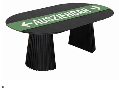 Produktbild von Esstisch Andria Black Oak oval ausziehbar 120-210 cm Eiche -