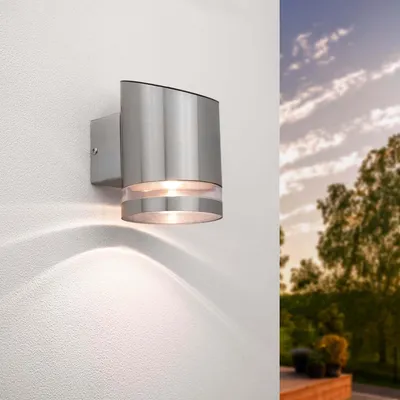 Produktbild von Ledvion Solar LED Wandleuchte Elara Warmweiß IP44 Edelstahl Solarlampe